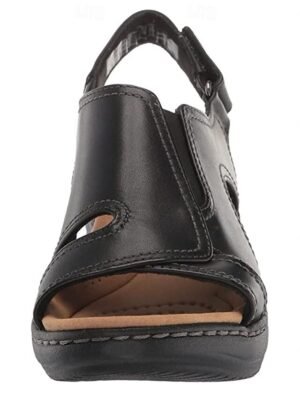 Chic Brown Cut-Out Slingback Wedge Sandals - Image 5