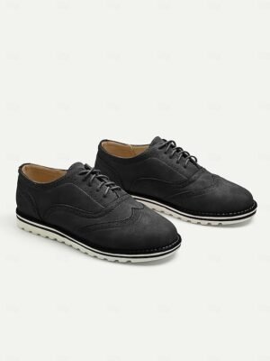 Chic Fit Pink Suede Brogue Oxford Shoes - Image 11