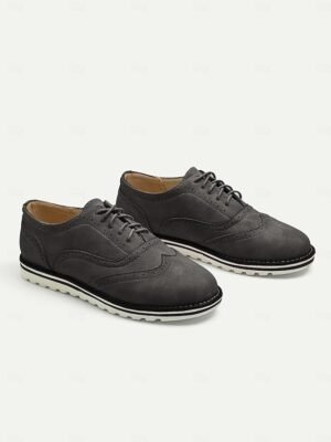 Chic Fit Pink Suede Brogue Oxford Shoes - Image 12