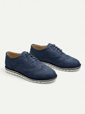 Chic Fit Pink Suede Brogue Oxford Shoes - Image 13
