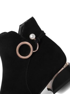Chic Suede Block Heel Ankle Boots - Image 2
