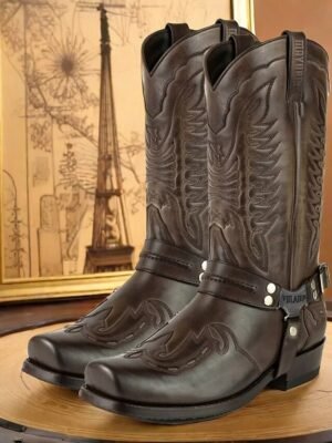 Classic Casual Mid-Calf Waterproof PU Boots - Image 1