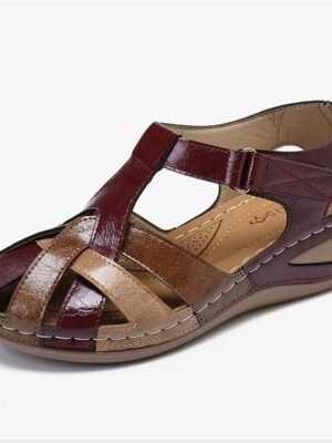 Classic Casual Solid Round Toe Closed Toe Wedge Sandals - Image 10