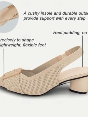 Classic Comfort Block Heel Knit Pointed Toe Loafer - Image 4