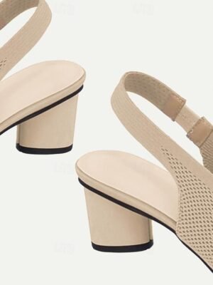 Classic Comfort Block Heel Knit Pointed Toe Loafer - Image 7