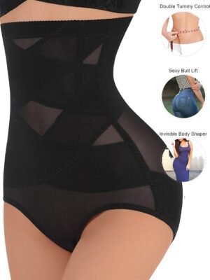 Classic Skinny Black Mesh High Waist Home Outfit - Image 1