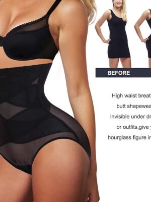 Classic Skinny Black Mesh High Waist Home Outfit - Image 2