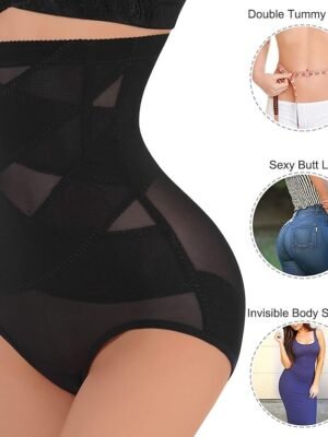 Classic Skinny Black Mesh High Waist Home Outfit - Image 9