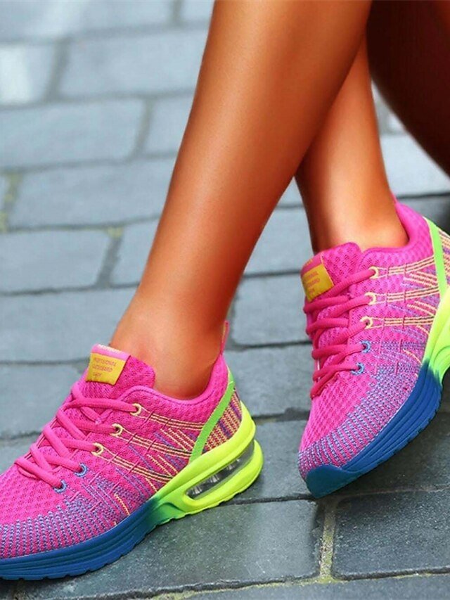 Colourful Breathable Mesh Athletic Running Shoes - Image 1