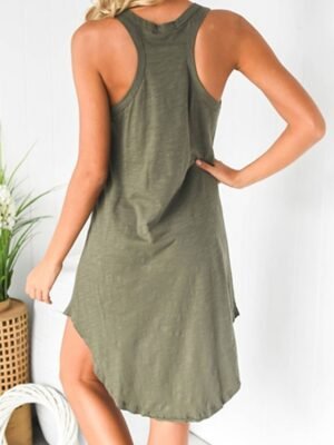 Comfort Loose Pure Sleeveless Spring Summer Midi Nightgown - Image 20