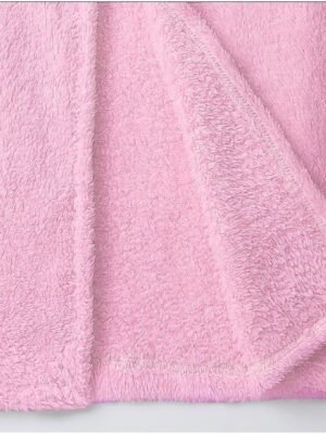 Cosy Relaxed Fluffy Hooded Long Sleeve Shorts Pajama Set - Image 8