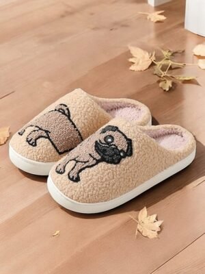 Cozy Embroidered Dachshund Fleece Lined Slippers - Image 13