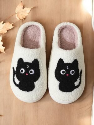 Cozy Embroidered Dachshund Fleece Lined Slippers - Image 14