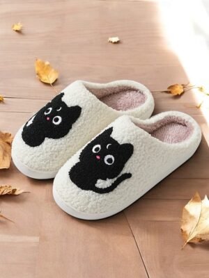 Cozy Embroidered Dachshund Fleece Lined Slippers - Image 15