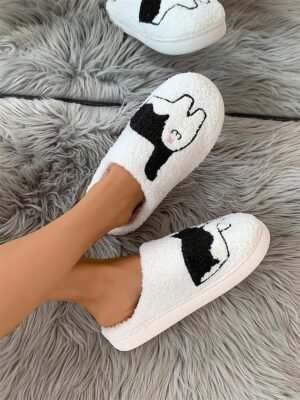 Cozy Embroidered Dachshund Fleece Lined Slippers - Image 21
