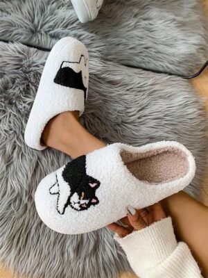 Cozy Embroidered Dachshund Fleece Lined Slippers - Image 22