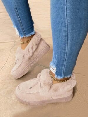 Cozy Fur-Lined Suede Moccasin Slip-On Winter Loafers - Image 2