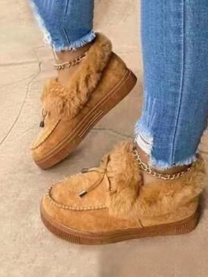 Cozy Fur-Lined Suede Moccasin Slip-On Winter Loafers - Image 7