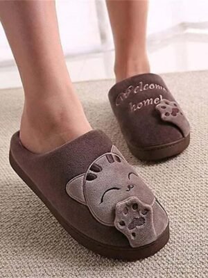 Cute Plush Cat Welcome Home Indoor Slippers - Image 11