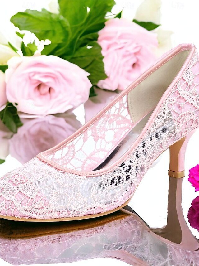 Elegant Black Lace Pointed Toe Kitten Heel Pumps - Image 7