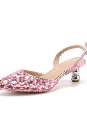 Elegant Blue Rhinestone Slingback Heels - Image 11