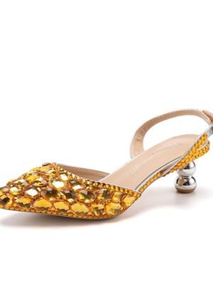 Elegant Blue Rhinestone Slingback Heels - Image 12