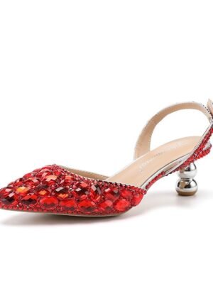 Elegant Blue Rhinestone Slingback Heels - Image 15