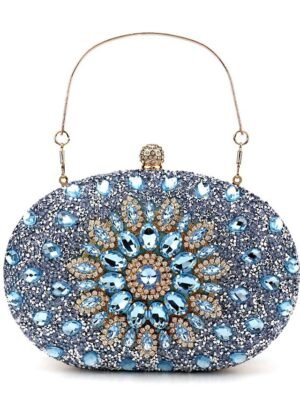 Elegant Blue Rhinestone Slingback Heels - Image 37