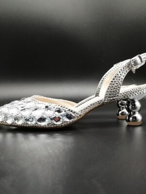 Elegant Blue Rhinestone Slingback Heels - Image 8
