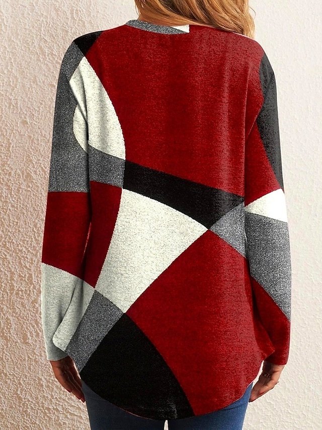 Elegant Cozy Argyle Round Neck Long Sleeve Pullover - Image 2