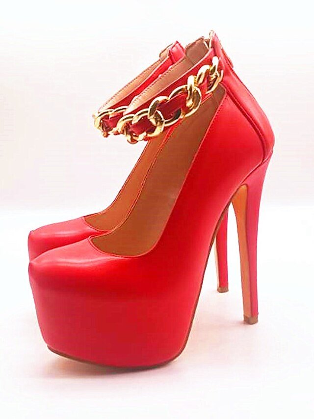 Elegant Fashion Solid Round Toe Platform Stiletto Heels - Image 1