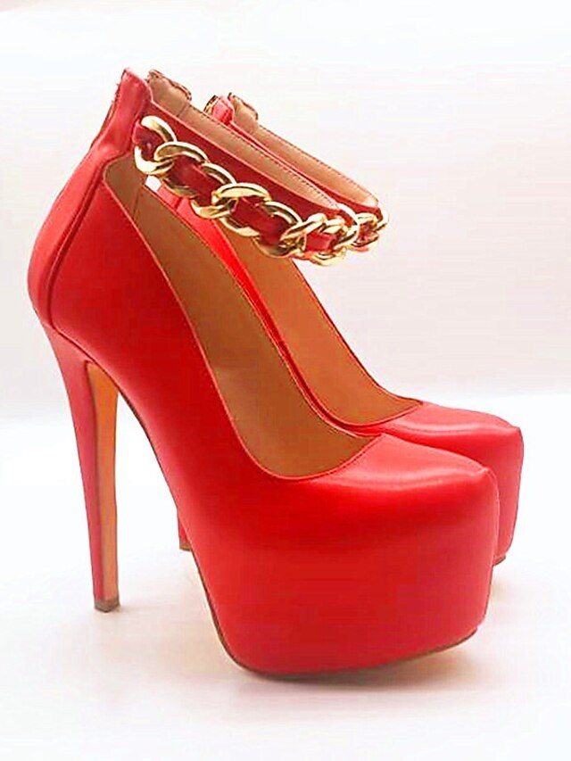 Elegant Fashion Solid Round Toe Platform Stiletto Heels - Image 2