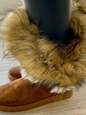 Elegant Faux Fur Trim Winter Boots - Image 10