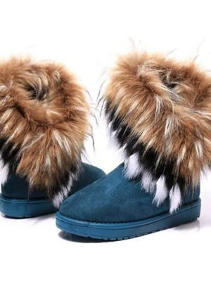 Elegant Faux Fur Trim Winter Boots - Image 11