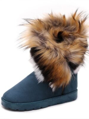 Elegant Faux Fur Trim Winter Boots - Image 12
