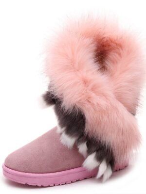 Elegant Faux Fur Trim Winter Boots - Image 22