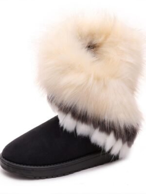 Elegant Faux Fur Trim Winter Boots - Image 23