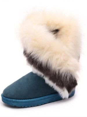 Elegant Faux Fur Trim Winter Boots - Image 24