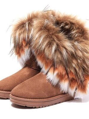 Elegant Faux Fur Trim Winter Boots - Image 4