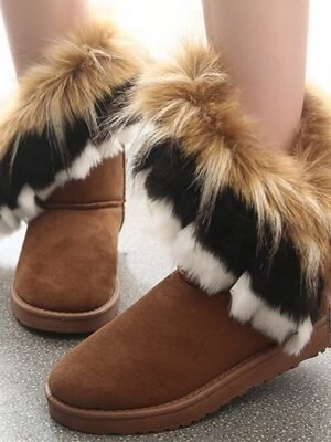 Elegant Faux Fur Trim Winter Boots - Image 6