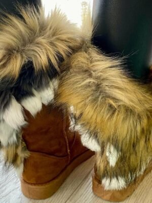 Elegant Faux Fur Trim Winter Boots - Image 8