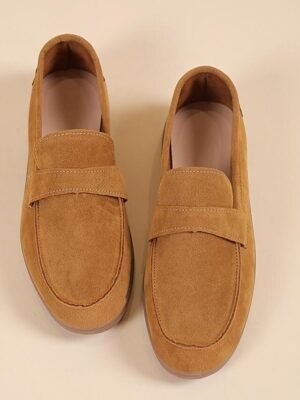 Elegant Flat Suede Slip-On Loafers - Image 13