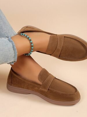 Elegant Flat Suede Slip-On Loafers - Image 6