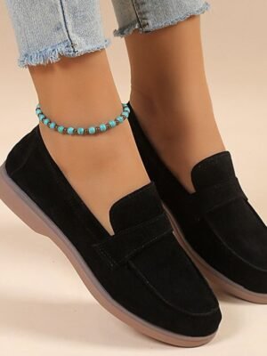 Elegant Flat Suede Slip-On Loafers - Image 9