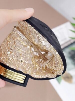 Elegant Gold Lace Sequin Embellished Flats - Image 5