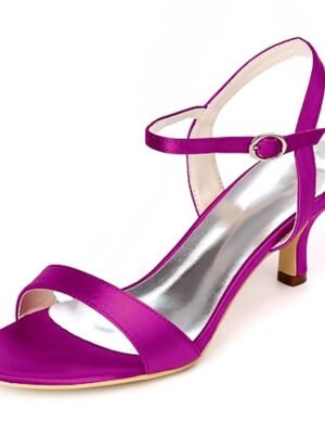 Elegant Gold Satin Open Toe Adjustable Ankle Strap Wedding Heels - Image 12