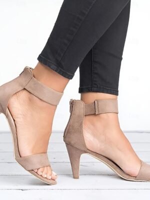Elegant High Heel Black Ankle Strap Sandals - Image 5