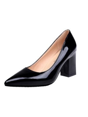 Elegant Low Heel Solid Pointed Toe Loafer - Image 10