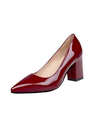 Elegant Low Heel Solid Pointed Toe Loafer - Image 13