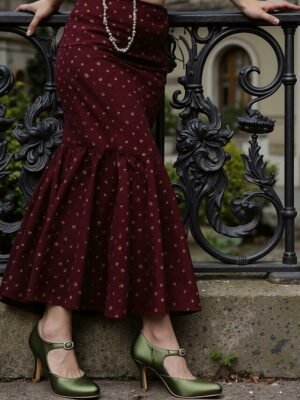 Elegant Mid-Heel Round Toe Satin Mary Jane Heels - Image 2